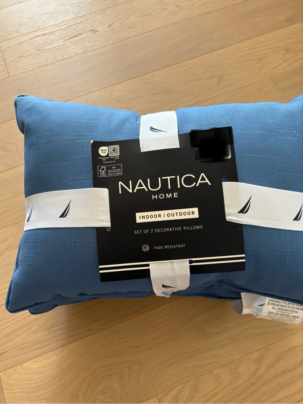 Nautica Blue Indoor/Outdoor Decorative Pillow Pair